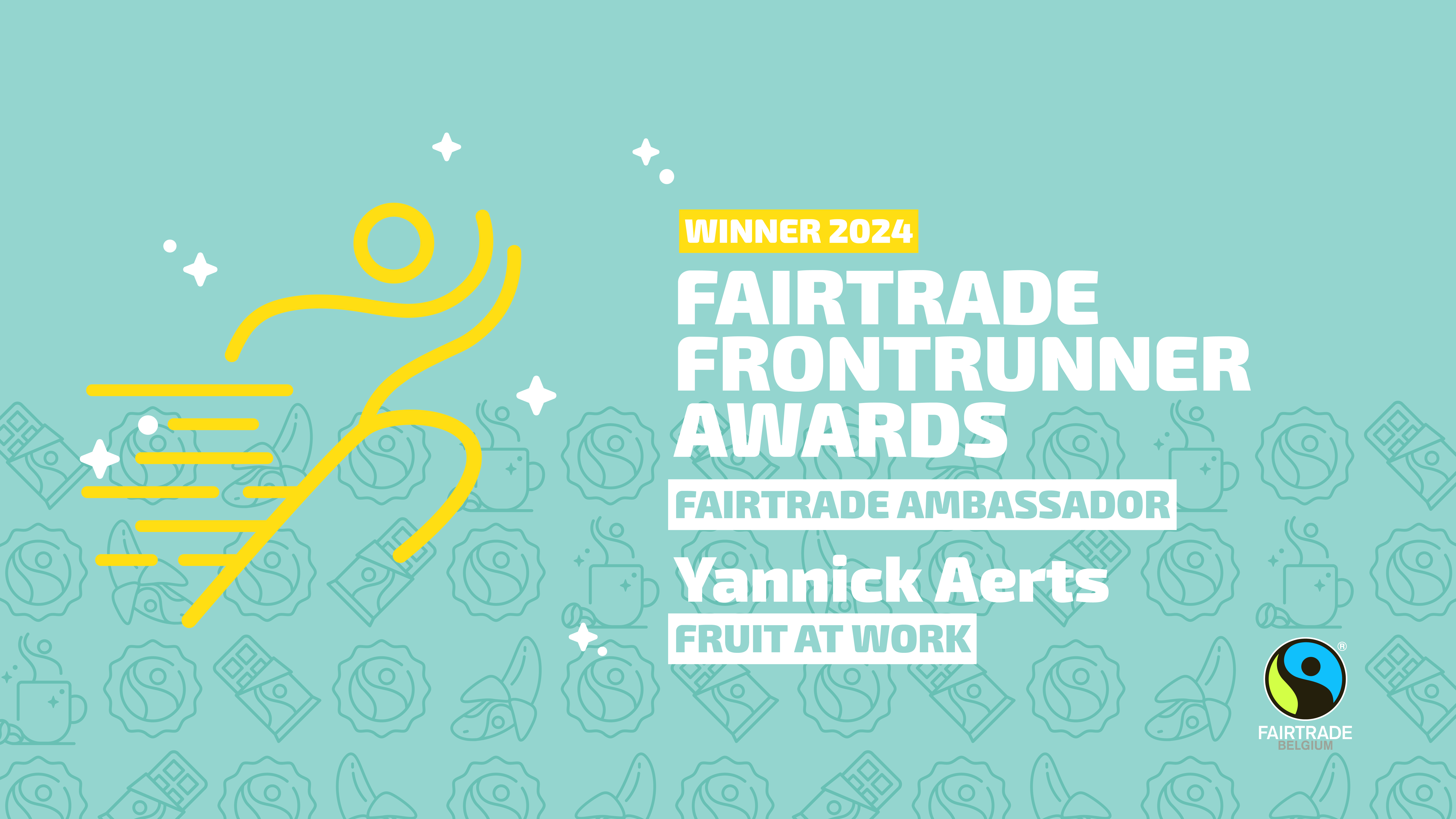 Yannick Aerts is “Fairtrade Frontrunner” in de categorie Fairtrade Ambassadors