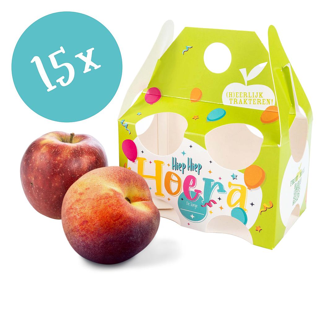 Verjaardagsboxje Appel-Perzik (15 stuks)